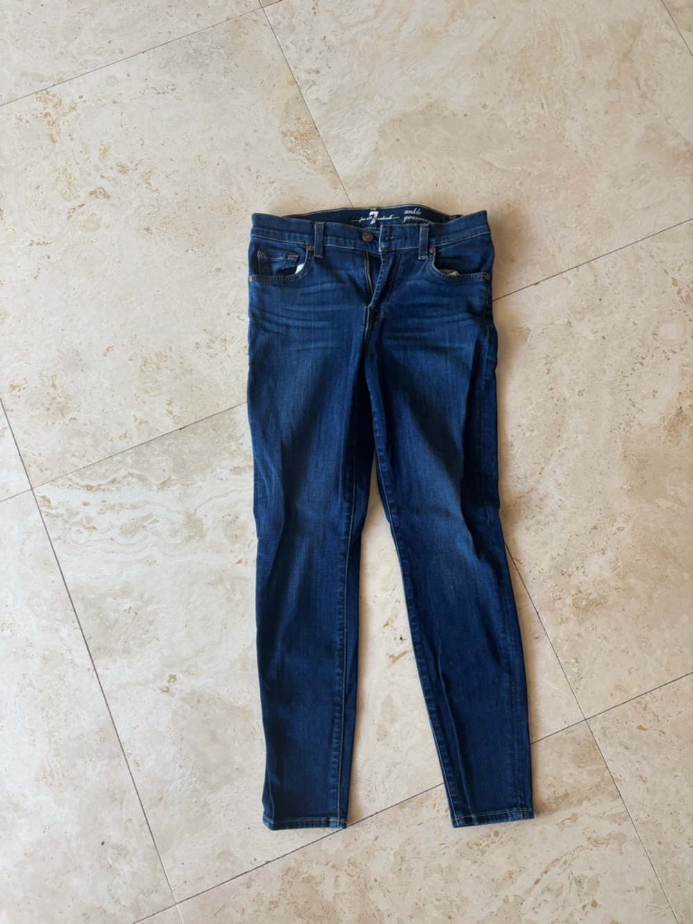 7 For All Mankind Dark Blue Skinny Jeans